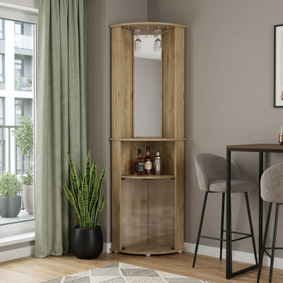 Bar d'angle 18 "en bois naturel