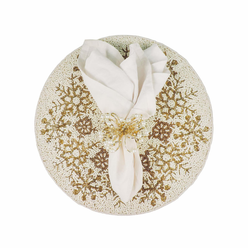Ensemble de napperons Frosty Bead, Crème