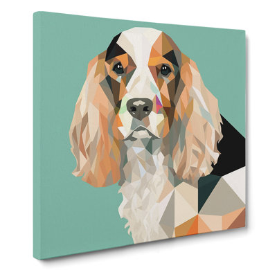 Cocker Spaniel Bauhaus - Wrapped Canvas