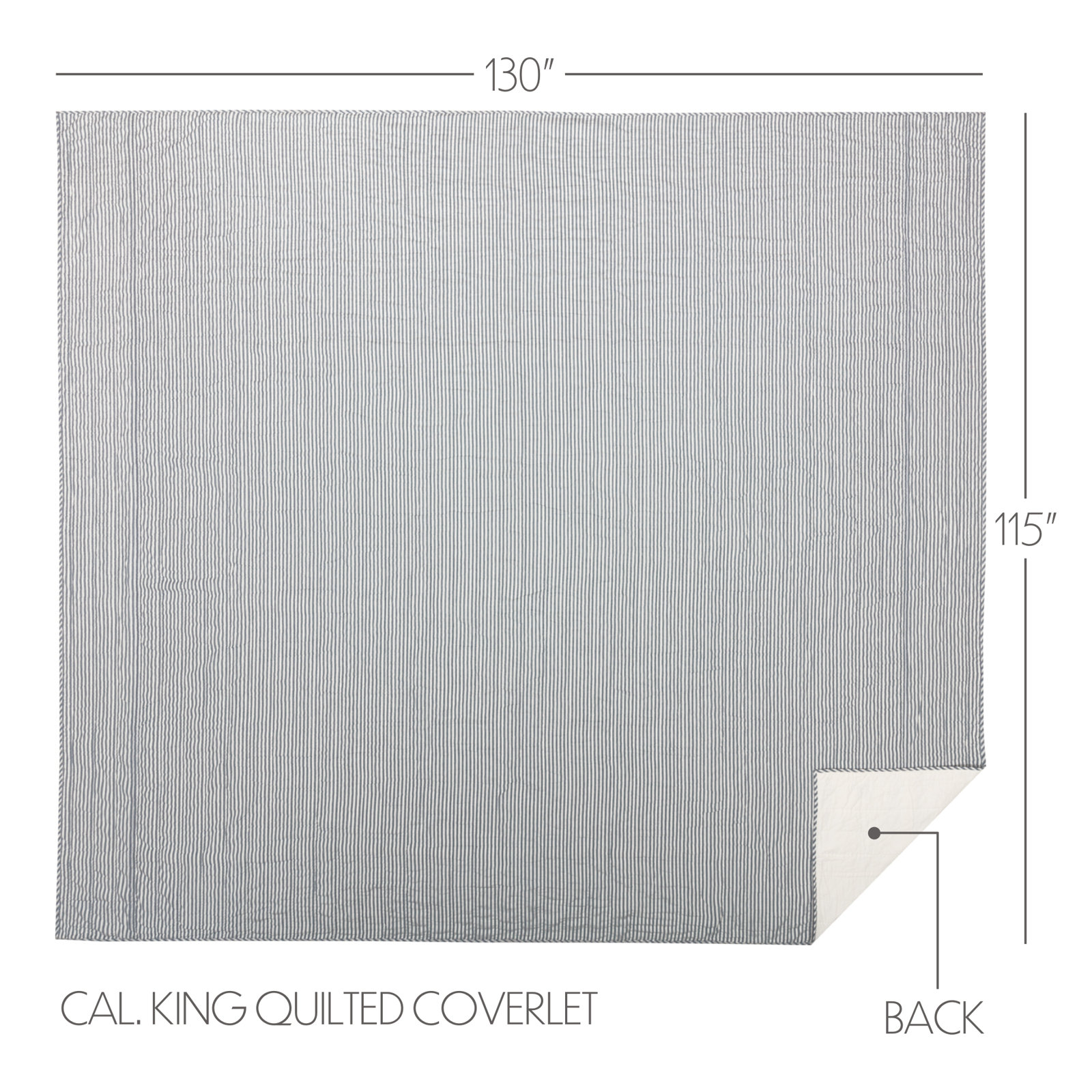 Cotton Coverlet Set, California King, Demin Blue & Soft White