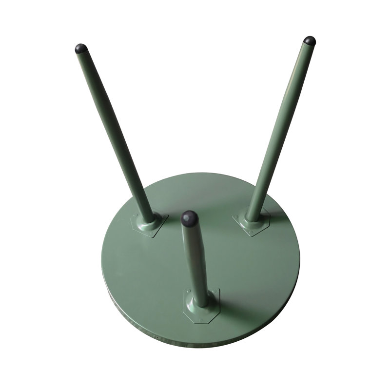 Roper Round Metal Side End Table, Nightstand Accent Table, Pedestal Plant Stand for Bedroom Living Room, Green