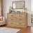 Commode double 6 tiroirs l 47,2 po Ilfracombe, commode 6 tiroirs style campagnard