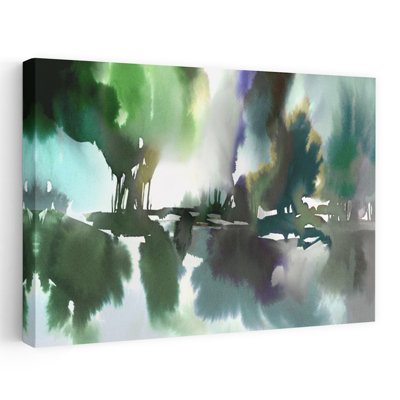 «Verdant Drift II Abstract Contemporary Landscape Nature», art mural