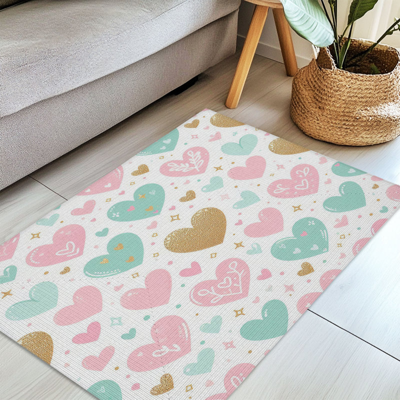 Tapis tressé Heartfelt Affection Vibes, Rectangulaire 3 pi x 5 pi