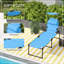 Chaise longue pliante avec auvent réglable et coussin-565828241