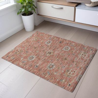 Premium Machine Washable Ducote AMF1137 Global Rug