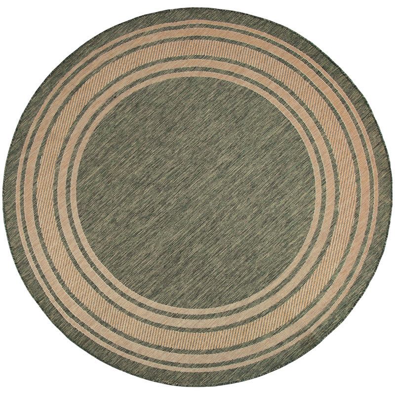 Dippold 8' x Round Green Modern Rug, Round 8', Green