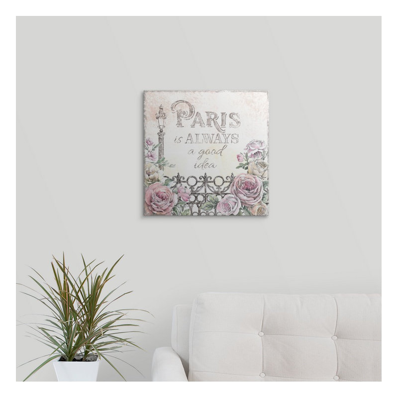 « iv », reproduction d’impression Paris Roses, H 35 po x l 35 po x P 1,5 po, Toile