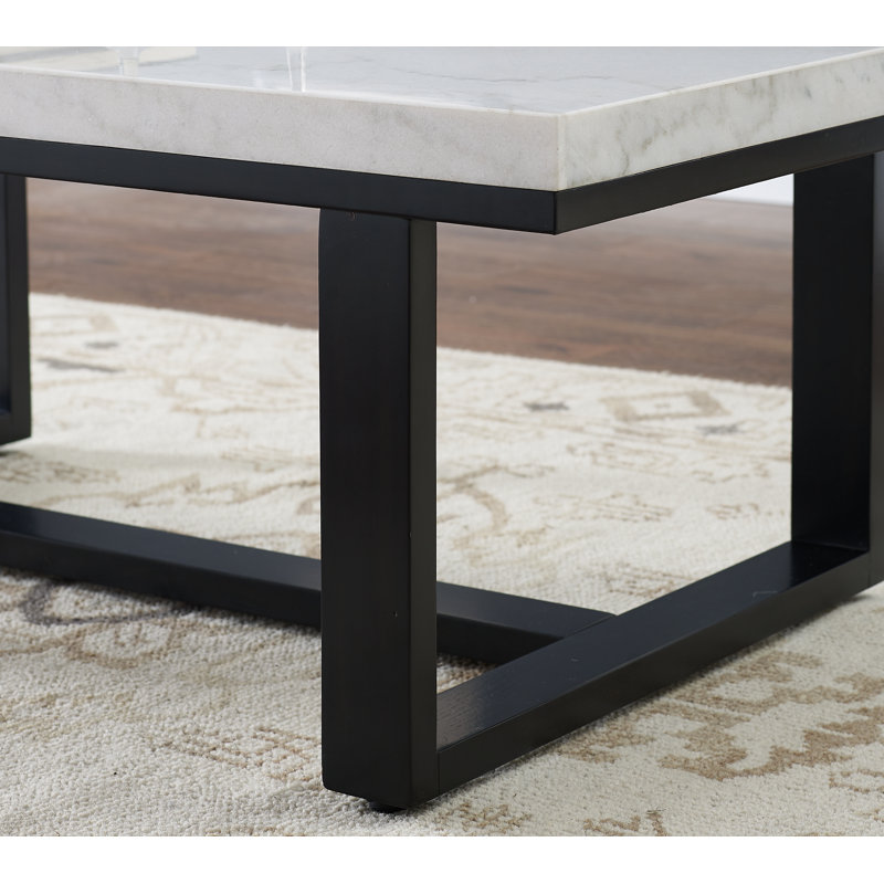 Anagabriel Marble Top Coffee Table, White