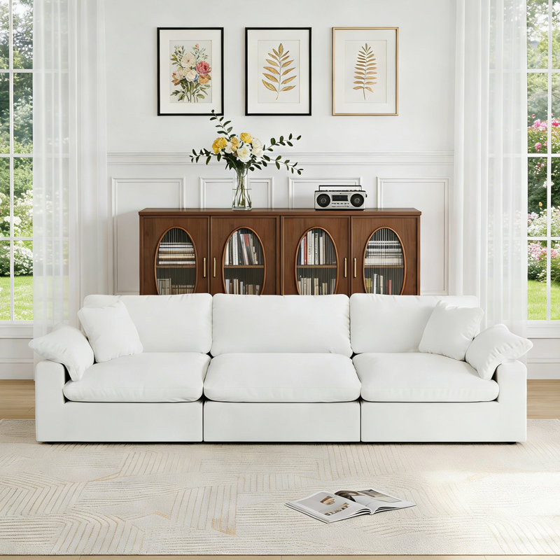 Canapé modulaire Berglund Berglund, H 25,2 po x l 110,8 po x P 39,3 po, 3, Blanc