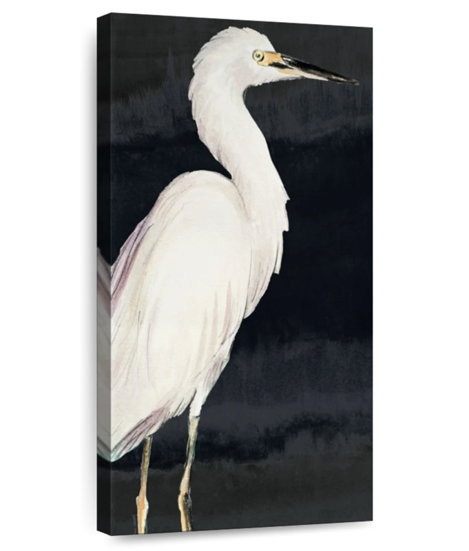 Heron On Black I, 30" H x 15" W