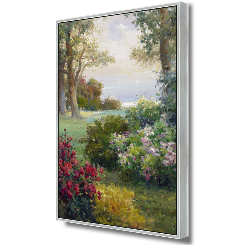 Coastal Garden Reverie Print, Silver, 50" H x 26" W