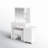 Calletano 44.3"Wide Makeup Vanity Set with Mirror Cabinet, Stool,5 Drawers-421445682