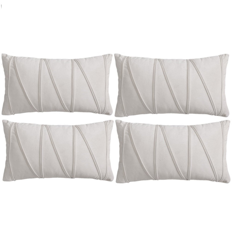 Housses de coussin rectangulaires en velours, Crème