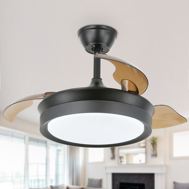 Diab 36'' Ceiling Fan with LED Lights, Black