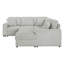 Canapé d'angle convertible en forme de U Thurston gris avec méridienne de rangement et coussins réversibles
