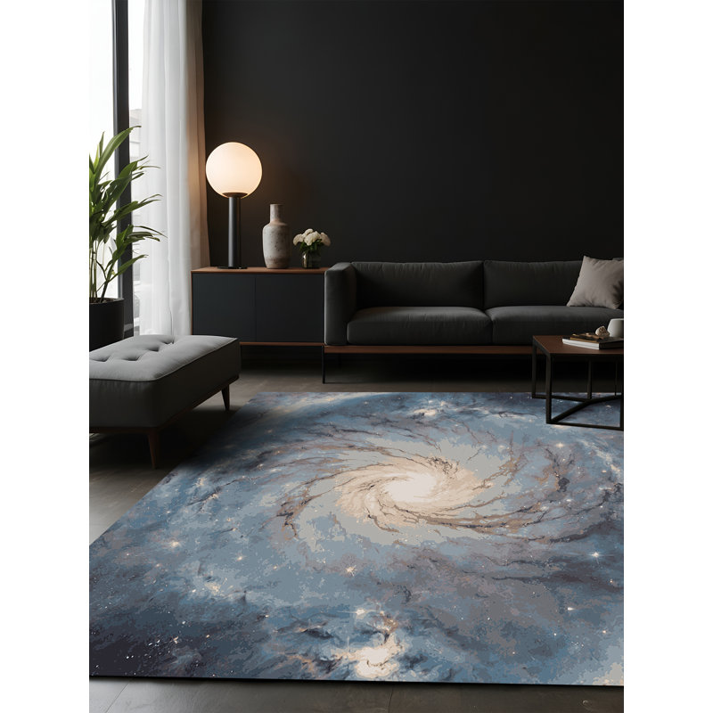Tapis gris soyeux et moelleux, Rectangle 5 pi x 7 pi