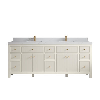 Meuble-lavabo double 84 po avec plateau Sonoma