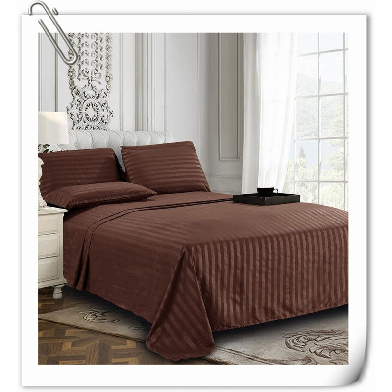Quilts Machine Woven Quilt, Brown Striped