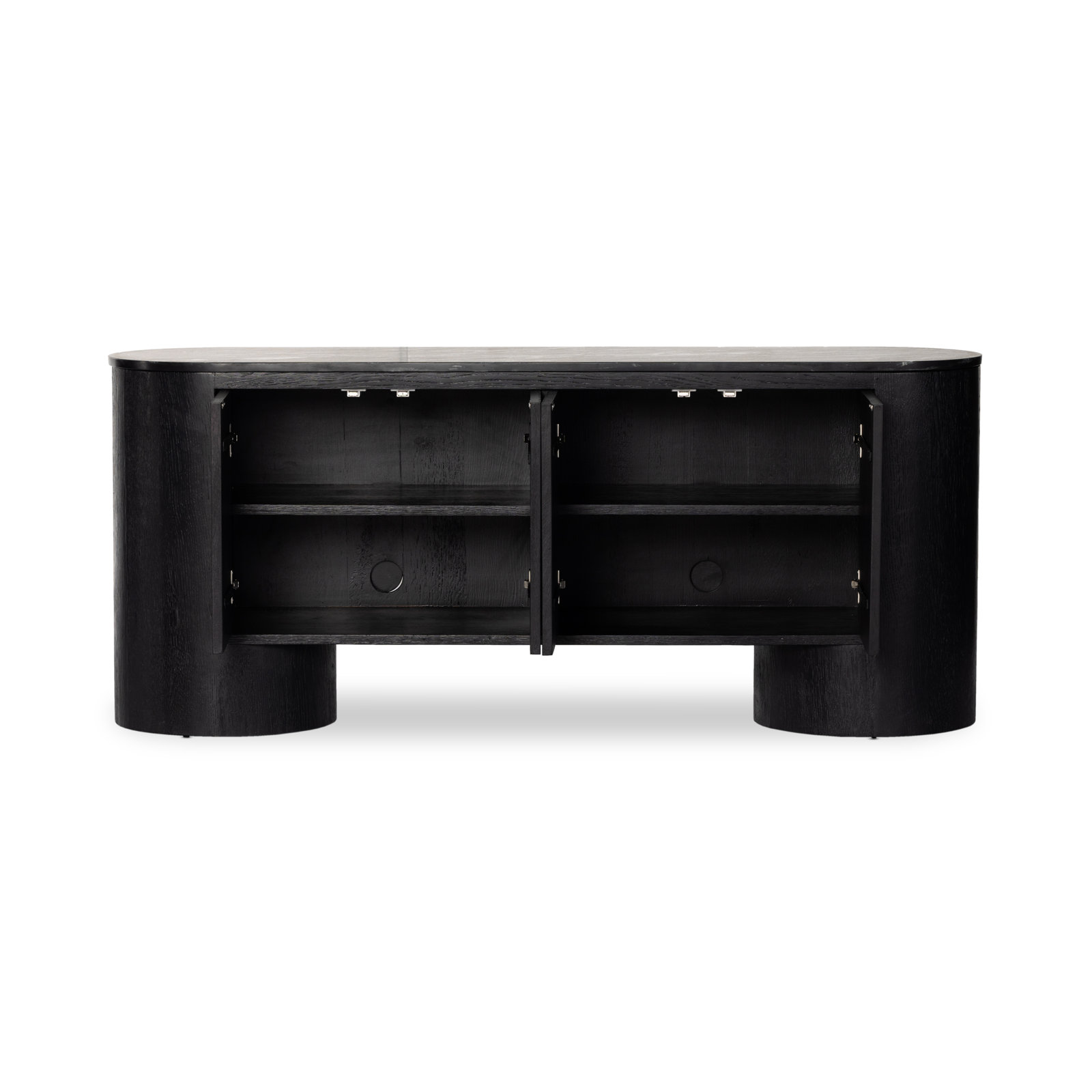 Jiona 66 " Oak TV Stand, Black