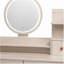 Élégante coiffeuse + tabouret rembourré, miroir à DEL tactile, armoire de rangement grande capacité, 5 tiroirs, meubles de maquillage tendance