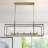 5-light Black/Gold Rectangular Kitchen Island Chandelier