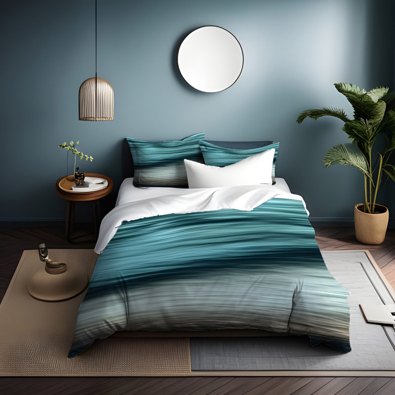 Polyester Abstract Duvet Cover, King Duvet Cover + 2 King Shams