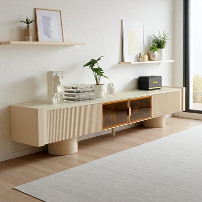 French Cream-style Off-white TV Cabinet