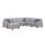 Canapé modulaire en L gris clair de 7 po avec repose-pieds et porte-gobelet Cooper-164575343