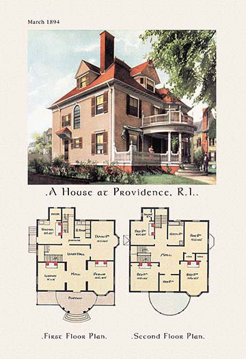 House at Providence, Rhode Island, reproduction d'art, H 42 po x l 28 po x P 1,5 po