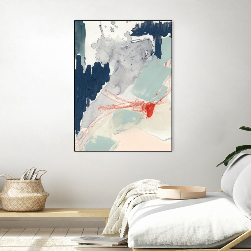 Cendre bleue et cramoisi I, toile encadrée par Giant Art, H 24 po x l 18 po