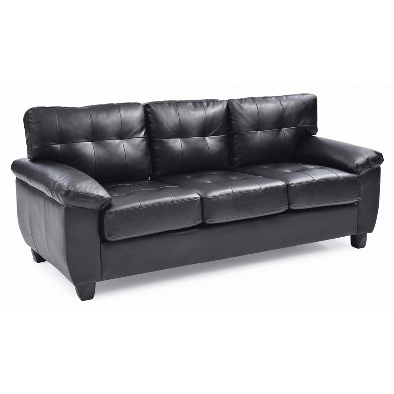 78" PU Sofa, Black
