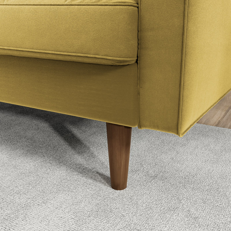 Collington 70" Square Arm Tufted Seat Sofa, Golden Rod Velvet
