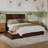Amear Solid Wood Storage Platform Bed with Under Bed Drawers-1622831419-1622831409