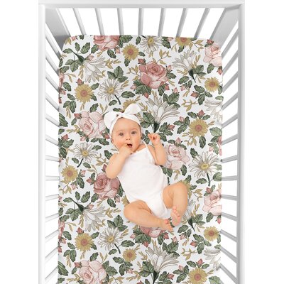 Vintage Floral Fitted Crib Sheet