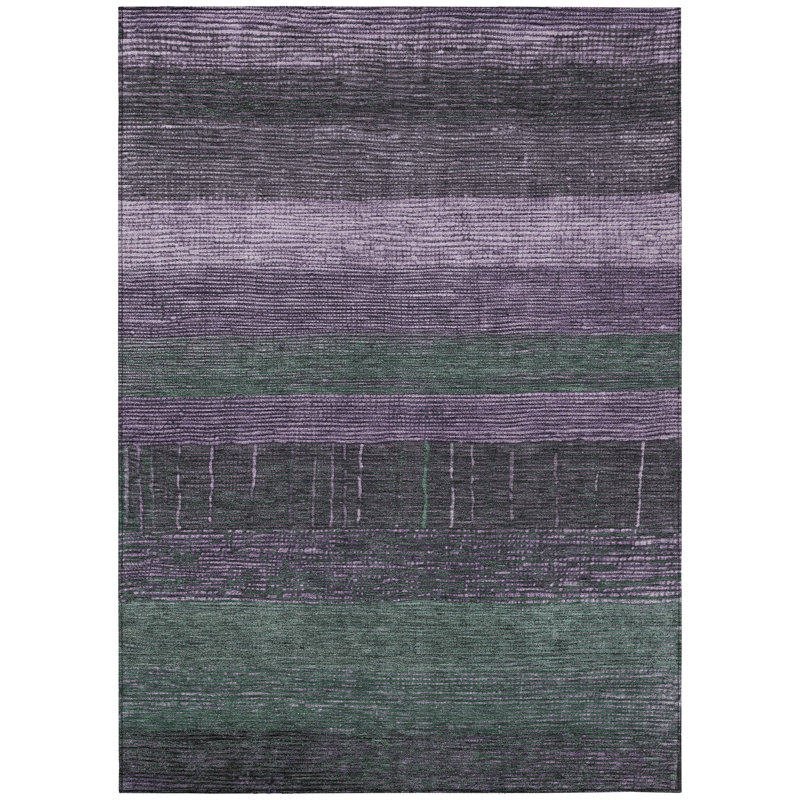 Keshira Purple Washable Indoor-Outdoor Rug - LOOMLAN, 10' x 14'