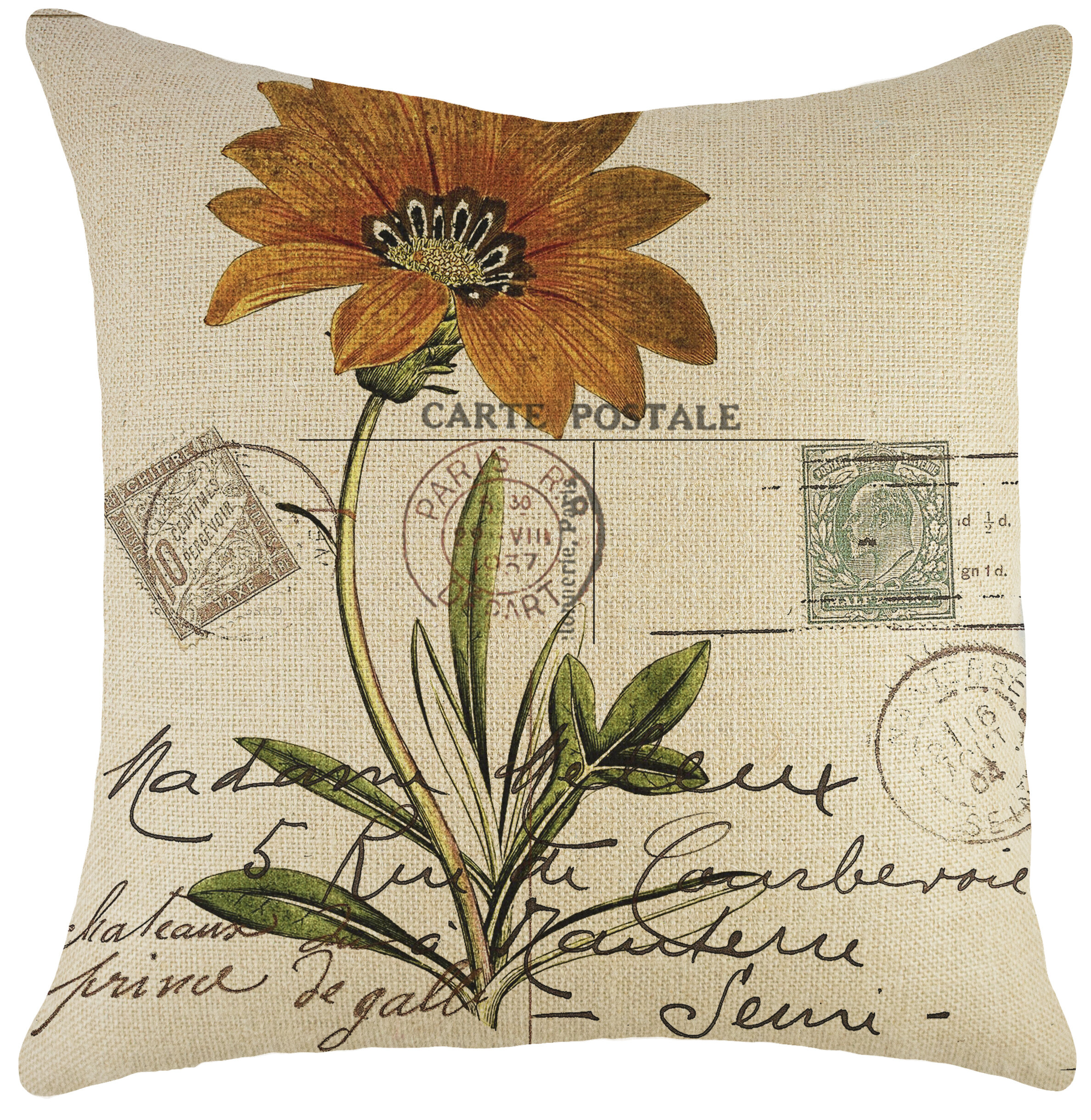 Flower Plush Throw Pillow Soft Plant Sunflower Chair Cushion