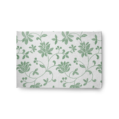 Tapis traditionnel français en chenille à motif floral français - CRFN498GR4