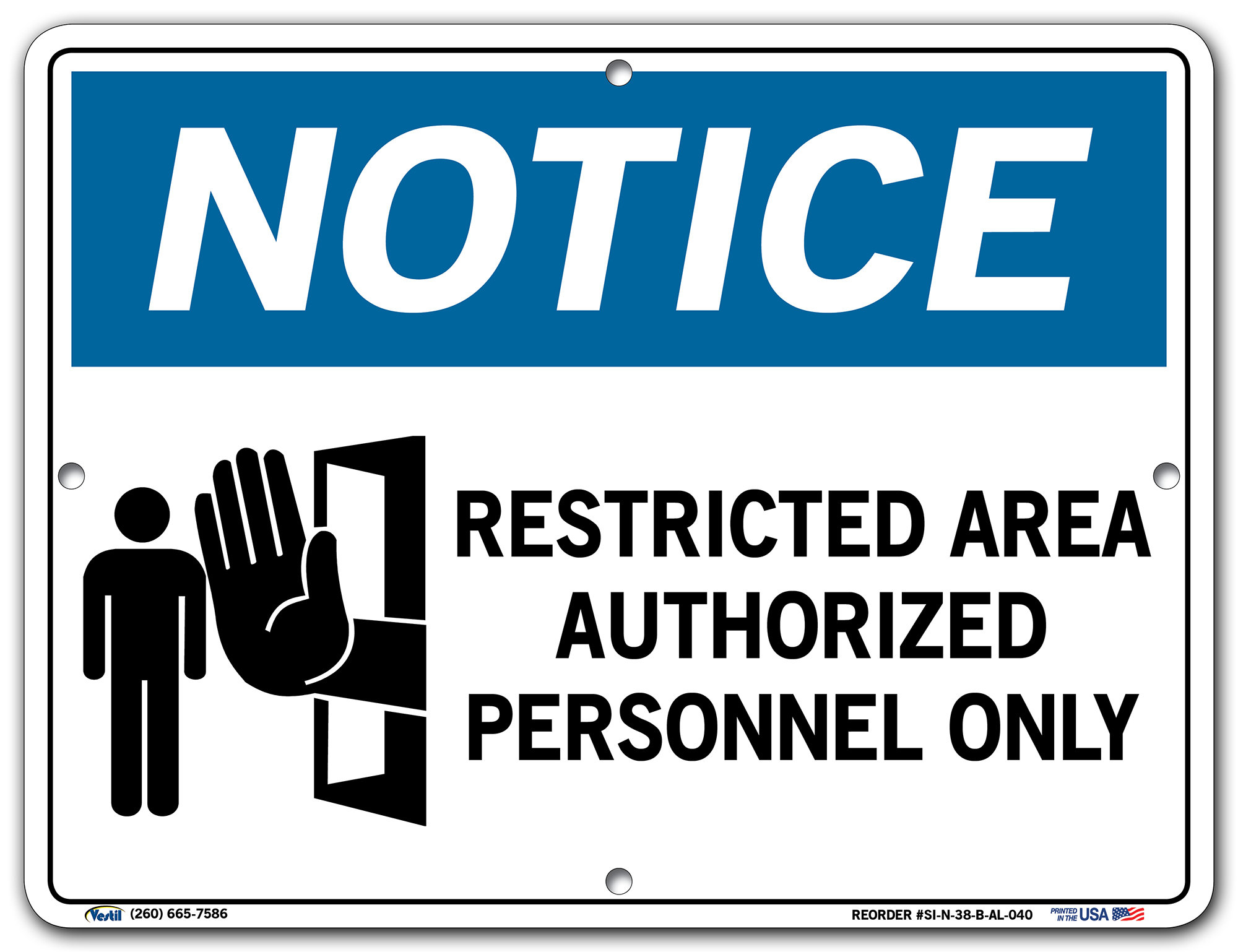 Vestil Restricted Area Authorized Personnel only | Wayfair