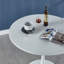 Table de salle à manger 42,1 po ronde moderne Mid-Century avec plateau en panneau de fibres à densité moyenne pour 4 à 6 personnes-57802680-57802684