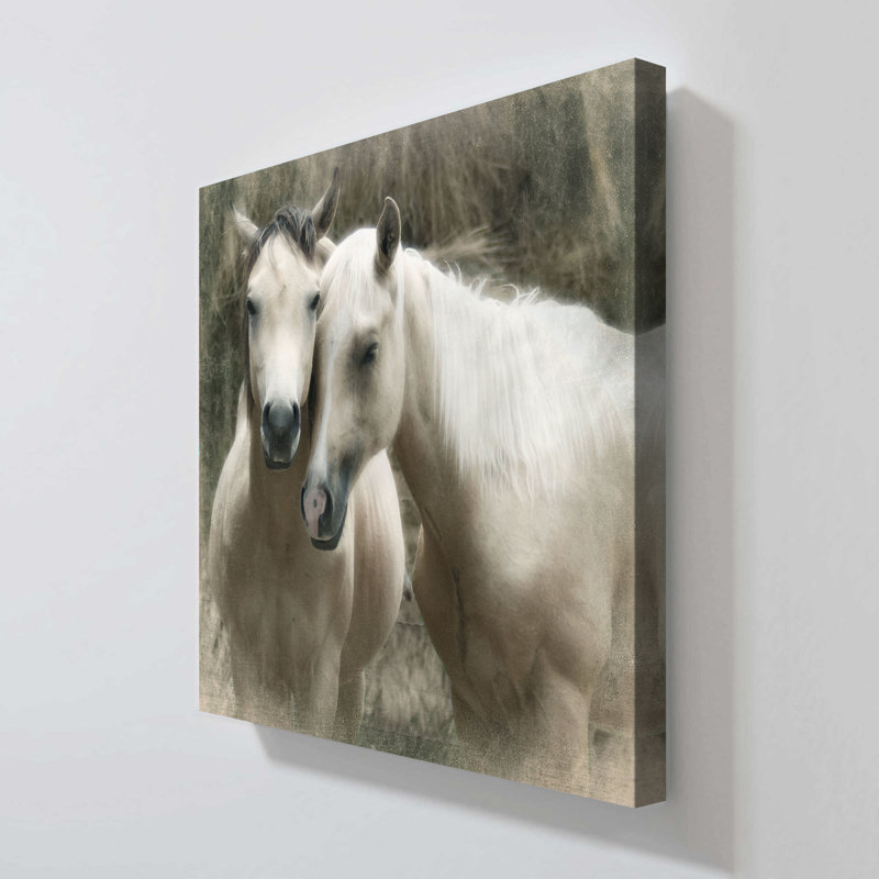 "Horses The Heart" par Rhonda Addison, reproduction sur toile, H 18 po x l 18 po x P 1 po