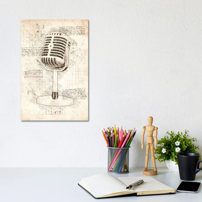 Microphone by Cornel Vlad - Painting on Canvas