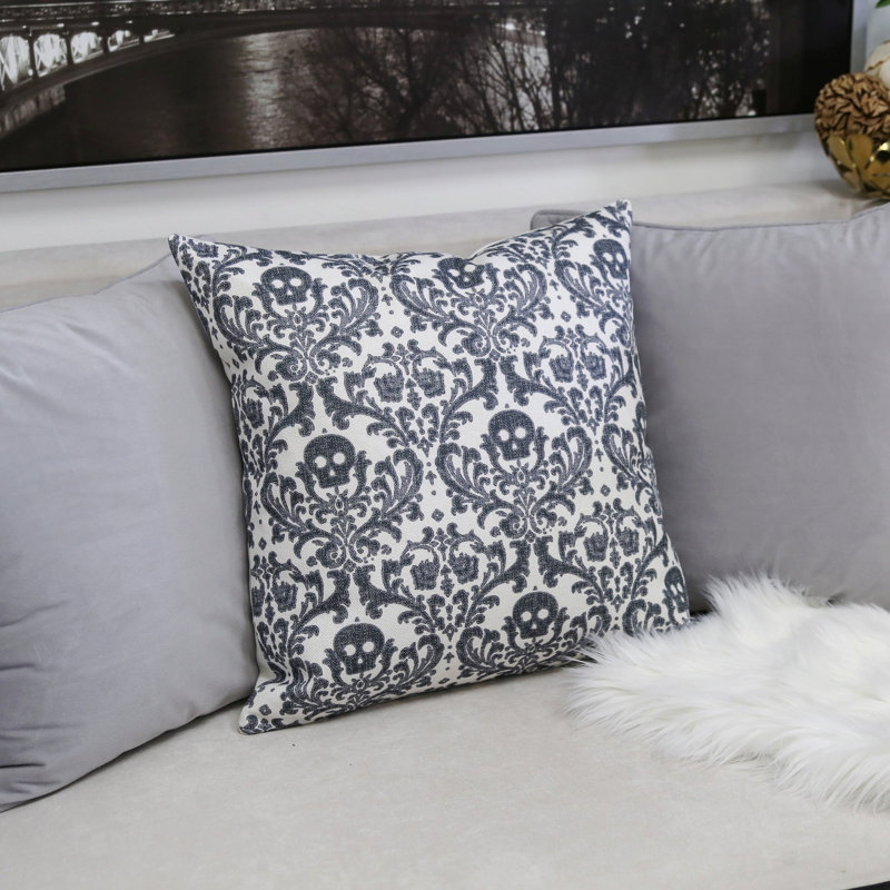 Coussin Skull - Coussin décoratif noir et blanc