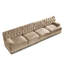 Velours camel 4 de style avec jupe à pampille, conception modulaire, facile à assembler, mousse haute pour salon modulaire, molleton doux, haute résilience