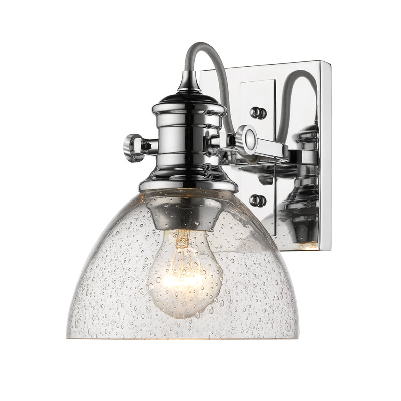 Bales Dimmable Vanity Light, Chrome, Seeded Glass