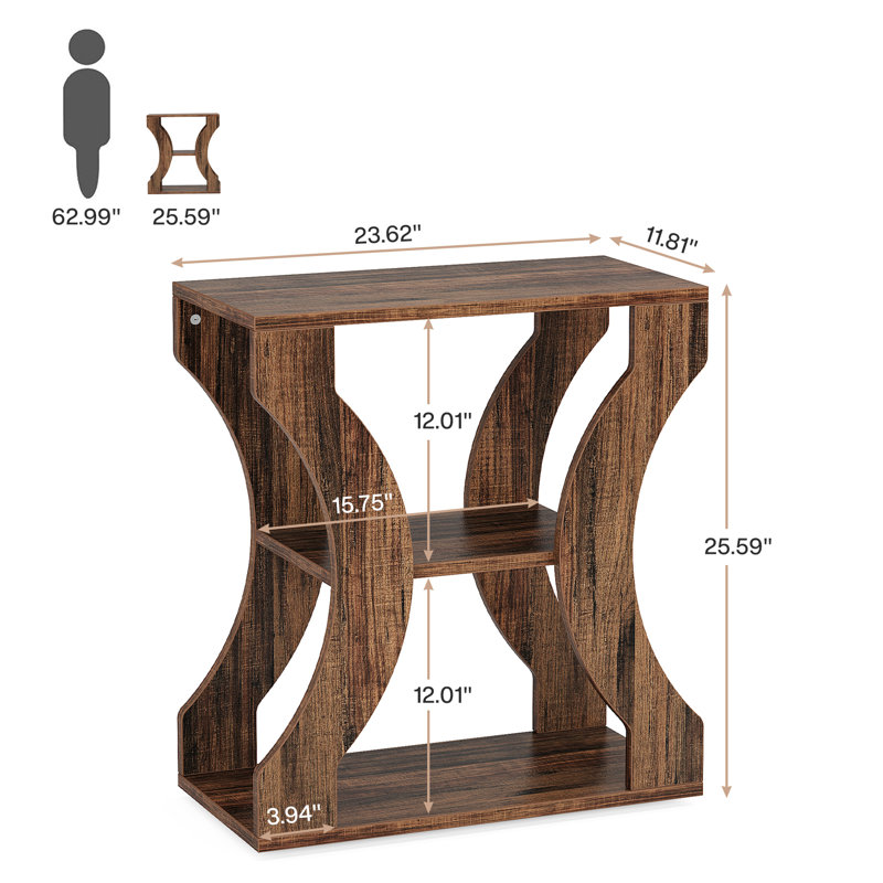 3-Tier End Table with Storage
