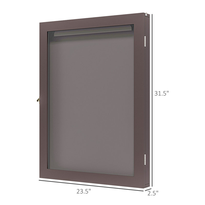 Boîte de présentation murale en acrylique 24 po x 32 po HOMcom, Brun, H 31,57 po x l 23,57 po x P 2,57 po