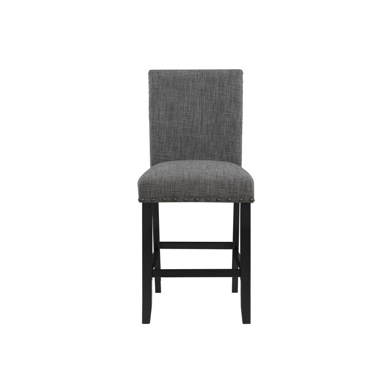 Tabouret de bar Marian (ensemble de 2), Siège gris / cadre noir