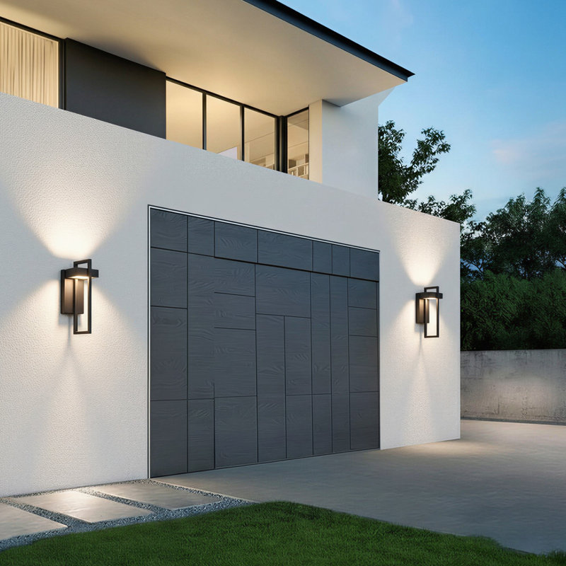Iron Black Outdoor Wall Light Led Wall Sconce For Porch Patio Door with Remote, 9 W, 13.7'' H x 5.12'' W x 6.89'' D