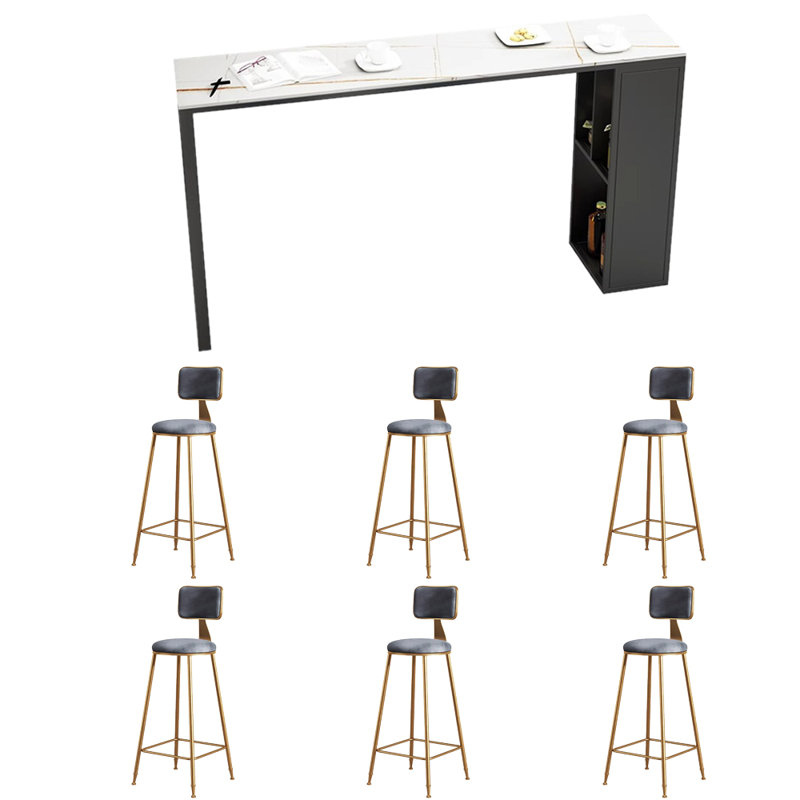 Satter, 41.3"H x 70.8"L x 15.7"W, White, Gray/Gold